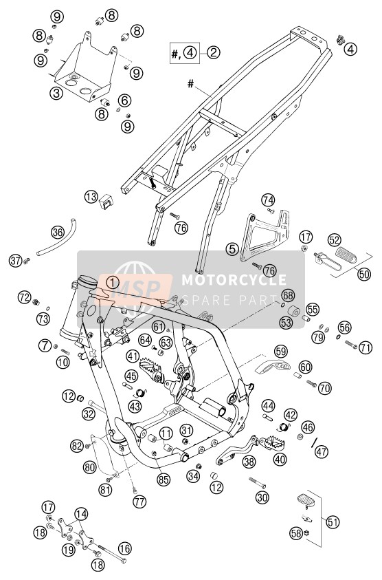 KTM 640 LC4-E SUPER MOTO ROT Australia 2002 Cadre pour un 2002 KTM 640 LC4-E SUPER MOTO ROT Australia