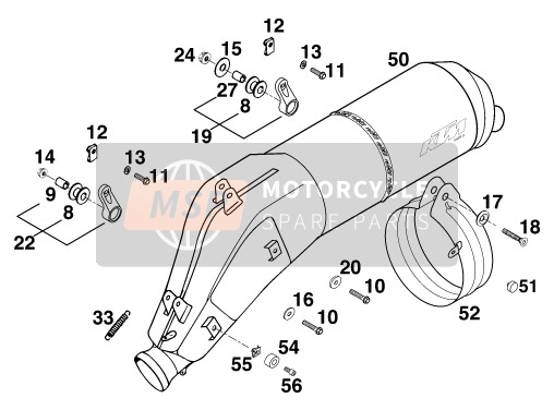 KTM 640 LC4 - SILBER/18,5Lt Europe 1999 Main Silencer for a 1999 KTM 640 LC4 - SILBER/18,5Lt Europe