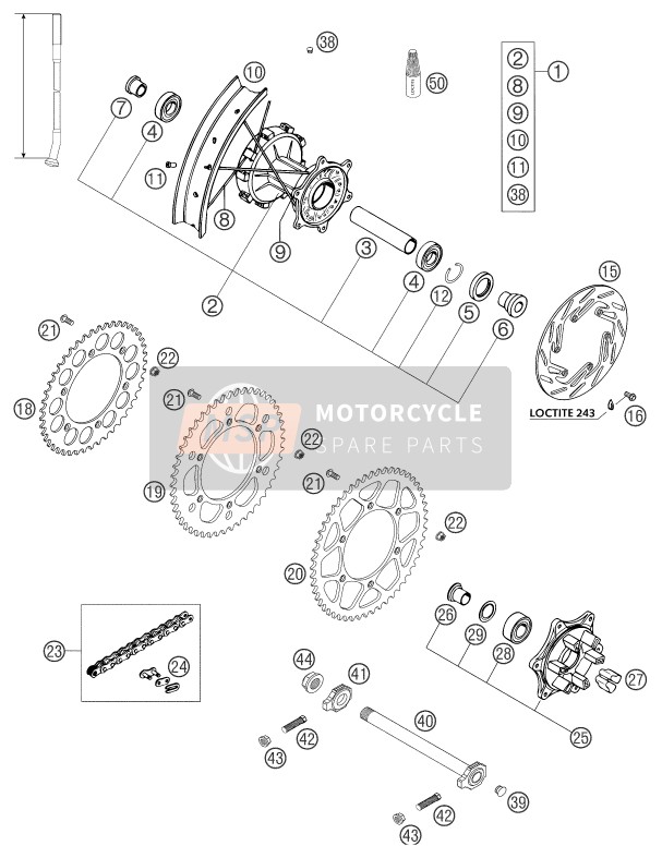 KTM 640 LC4 ADVENTURE Australia 2003 Rear Wheel for a 2003 KTM 640 LC4 ADVENTURE Australia