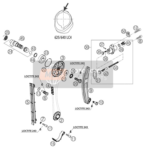 KTM 640 LC4 ADVENTURE USA 2003 Timing Drive for a 2003 KTM 640 LC4 ADVENTURE USA