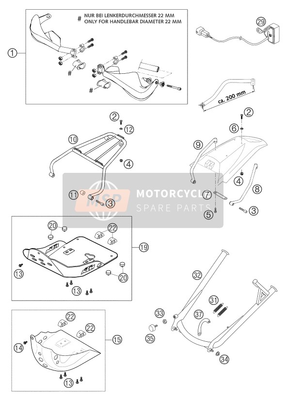 KTM 640 LC4 ENDURO ORANGE 12L Europe 2003 Accessories for a 2003 KTM 640 LC4 ENDURO ORANGE 12L Europe