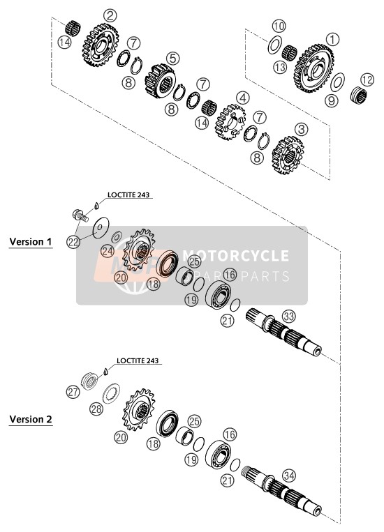 KTM 640 LC4 ENDURO ORANGE 12L Europe 2003 GETRIEBE II - VORGELEGEWELLE für ein 2003 KTM 640 LC4 ENDURO ORANGE 12L Europe