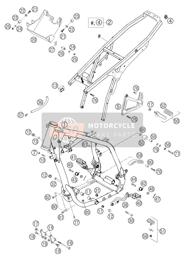 KTM 640 LC4 SUPERMOTO GB 2003 Frame voor een 2003 KTM 640 LC4 SUPERMOTO GB