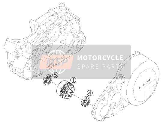 KTM 640 LC4 SUPERMOTO PRESTIGE Australia 2005 Arbre d'équilibrage pour un 2005 KTM 640 LC4 SUPERMOTO PRESTIGE Australia