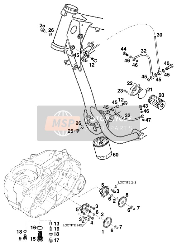 KTM 640 LC 4 Europe 1998 Lubricating System for a 1998 KTM 640 LC 4 Europe