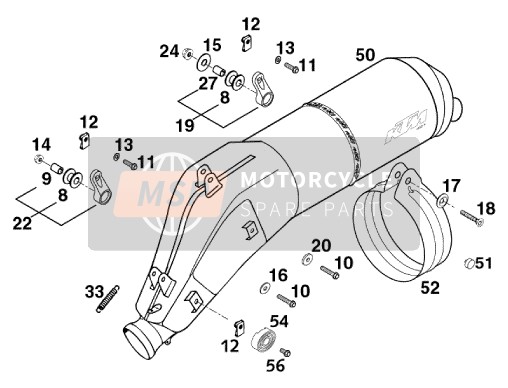 KTM 640 LC 4 USA 2000 Silenziatore principale per un 2000 KTM 640 LC 4 USA