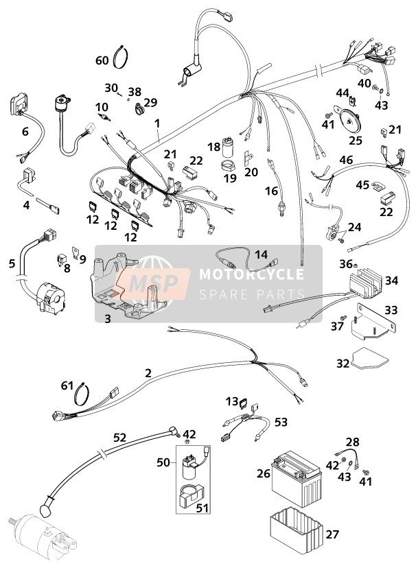 KTM 640 LC 4 USA 2001 Faisceau de câblage pour un 2001 KTM 640 LC 4 USA