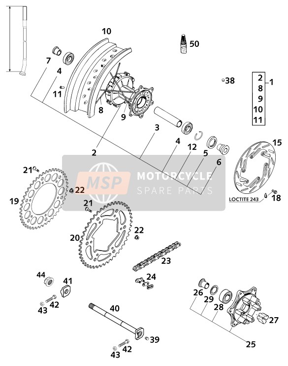 KTM 640 LC 4 SUPER MOTO USA 2001 Hinterrad für ein 2001 KTM 640 LC 4 SUPER MOTO USA