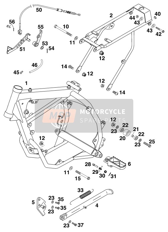 KTM 65 SX Europe 1998 Cuadro para un 1998 KTM 65 SX Europe