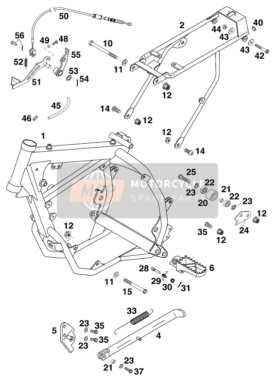 KTM 65 SX Europe 1999 Telaio per un 1999 KTM 65 SX Europe