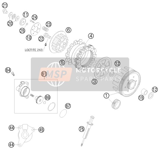 KTM 65 XC USA 2008 Embrayage pour un 2008 KTM 65 XC USA