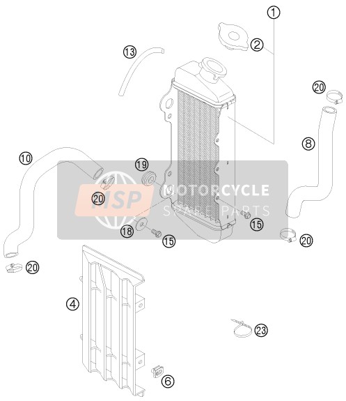 KTM 65 SX Europe 2008 Cooling System for a 2008 KTM 65 SX Europe