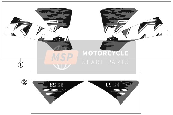 KTM 65 XC USA 2008 Calcomanía para un 2008 KTM 65 XC USA