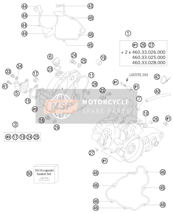 KTM 65 XC USA 2008 Motorbehuizing voor een 2008 KTM 65 XC USA