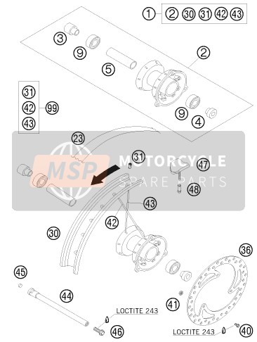 00050000912, Spoke Kit Front ''14'', KTM, 0