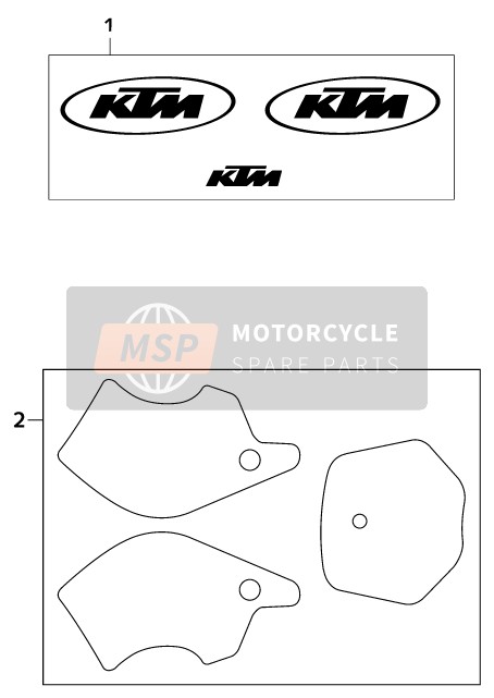 KTM 65 SX Europe (2) 2001 Decal for a 2001 KTM 65 SX Europe (2)