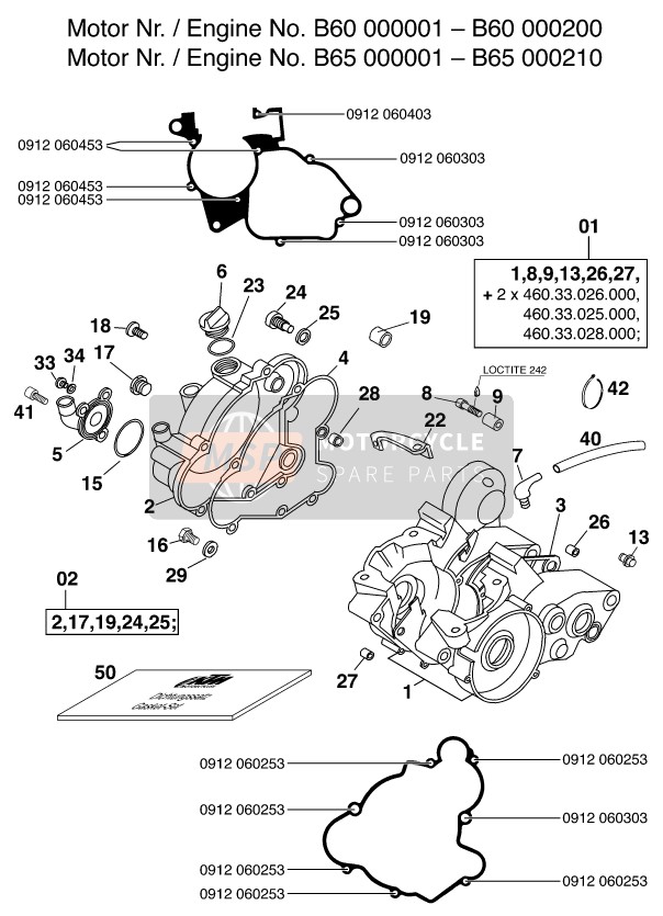 KTM 65 SX Europe (2) 2001 Engine Case for a 2001 KTM 65 SX Europe (2)