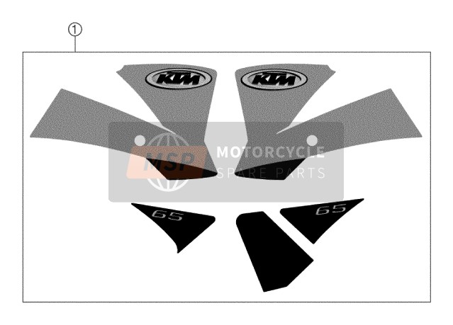 KTM 65 SX Europe 2002 Decal for a 2002 KTM 65 SX Europe