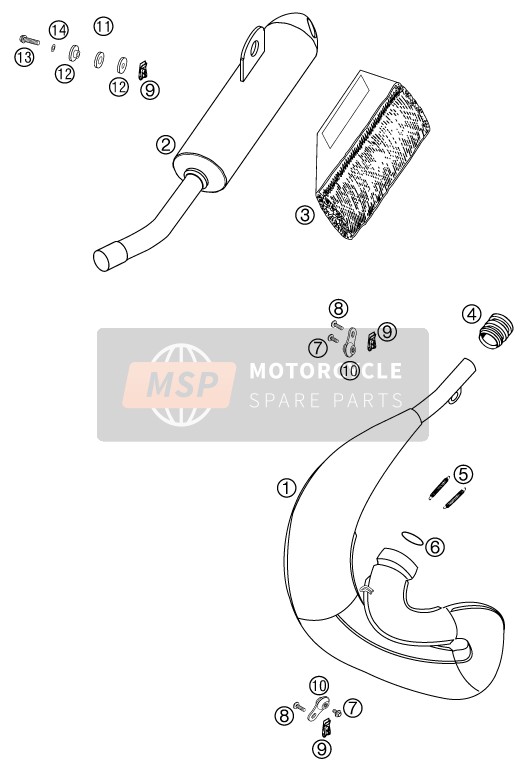 KTM 65 SX Europe 2002 Exhaust System for a 2002 KTM 65 SX Europe