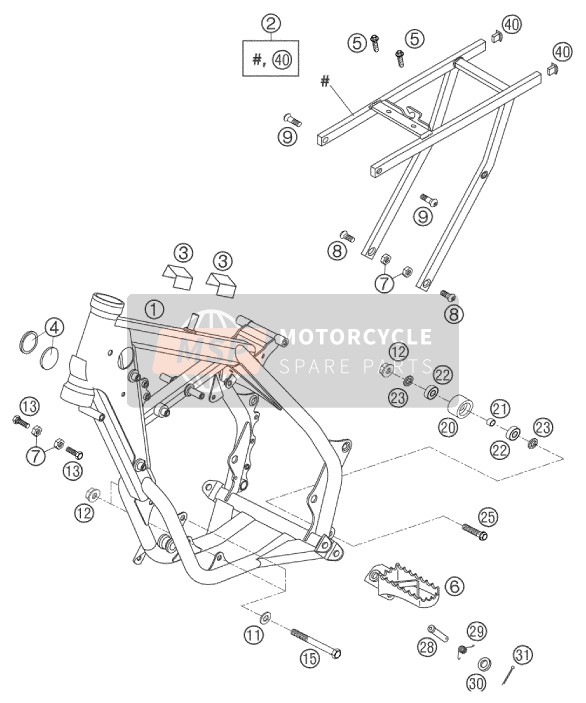 KTM 65 SX Europe 2003 Rahmen für ein 2003 KTM 65 SX Europe