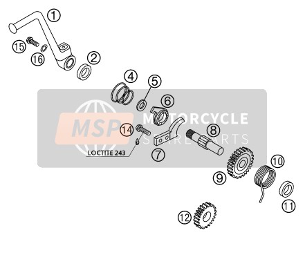 KTM 65 SX Europe 2003 Kick Starter para un 2003 KTM 65 SX Europe