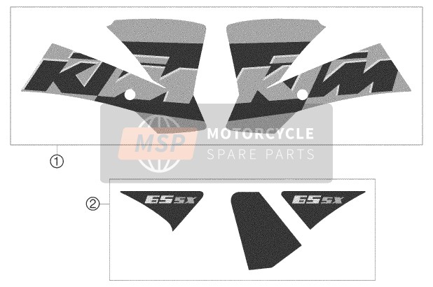 KTM 65 SX Europe 2005 Decal for a 2005 KTM 65 SX Europe