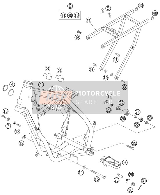 KTM 65 SX Europe 2006 Rahmen für ein 2006 KTM 65 SX Europe