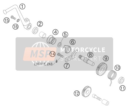 KTM 65 SX Europe 2006 Kick Starter voor een 2006 KTM 65 SX Europe