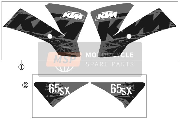 KTM 65 SX Europe 2007 Decal for a 2007 KTM 65 SX Europe