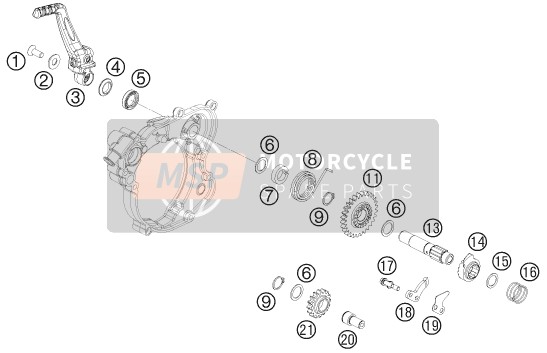 KTM 65 SX Europe 2009 Kick Starter voor een 2009 KTM 65 SX Europe