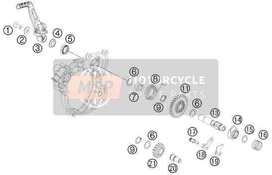 KTM 65 SX Europe 2012 Kick Starter voor een 2012 KTM 65 SX Europe