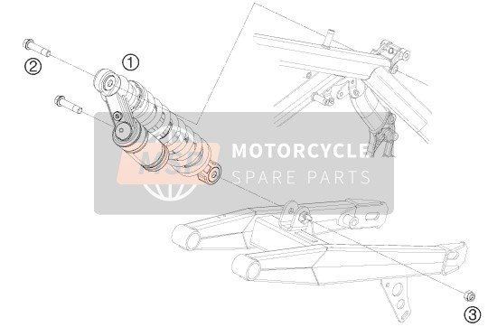 KTM 65 SX Europe 2014 Schokdemper voor een 2014 KTM 65 SX Europe