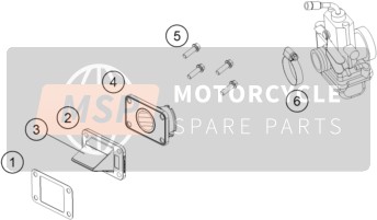 KTM 65 SX Europe 2015 Caja de válvula de láminas para un 2015 KTM 65 SX Europe