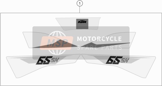 KTM 65 SX Europe 2016 Decal for a 2016 KTM 65 SX Europe