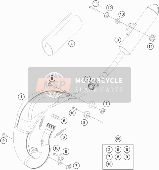 KTM 65 SX Europe 2016 Uitlaatsysteem voor een 2016 KTM 65 SX Europe