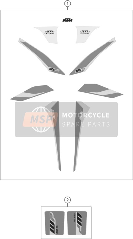 KTM 65 SX Europe 2017 Decal for a 2017 KTM 65 SX Europe