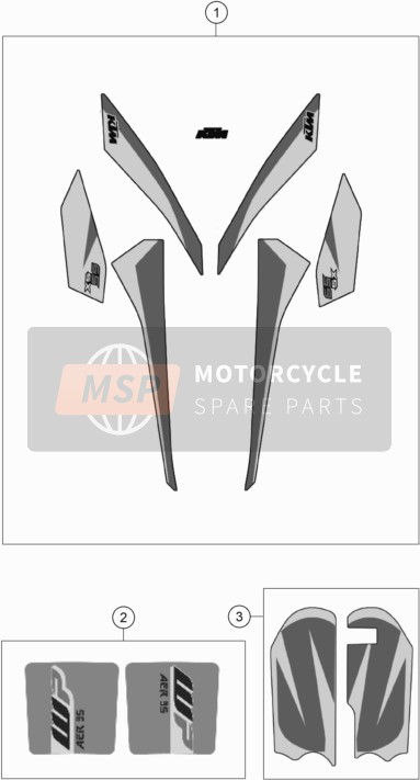 KTM 65 SX Europe 2018 Decal for a 2018 KTM 65 SX Europe