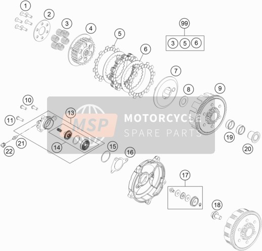 KTM 65 SX Europe 2019 Embrayage pour un 2019 KTM 65 SX Europe