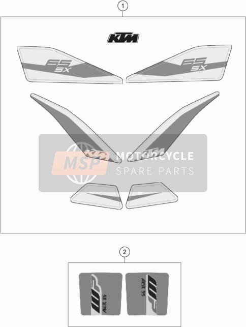 KTM 65 SX Europe 2019 Decal for a 2019 KTM 65 SX Europe