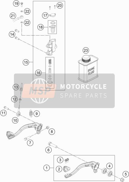 KTM 65 SX Europe 2019 Rear Brake Control for a 2019 KTM 65 SX Europe