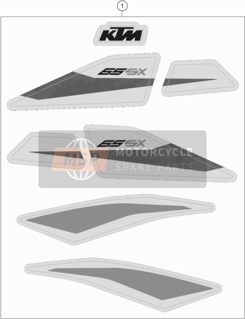 KTM 65 SX Europe 2020 Decal for a 2020 KTM 65 SX Europe