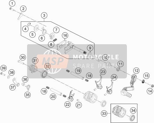 KTM 65 SX Europe 2020 Mécanisme de changement de vitesse pour un 2020 KTM 65 SX Europe