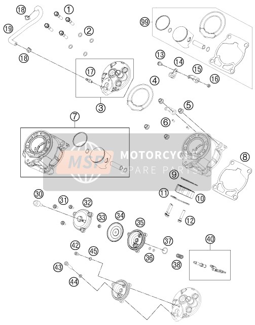 KTM 65 SXS USA 2013 Cylinder, Cylinder Head for a 2013 KTM 65 SXS USA