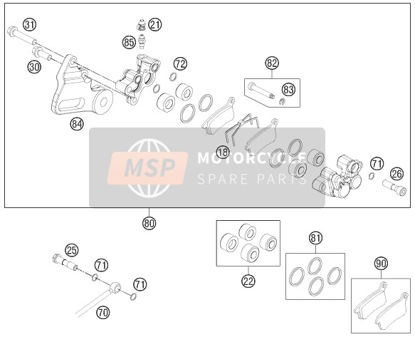 Bremssattel hinten