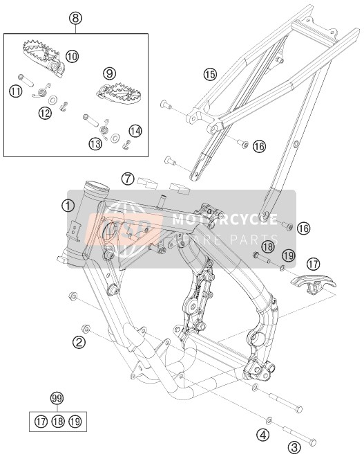 KTM 65 SXS USA 2014 Frame for a 2014 KTM 65 SXS USA