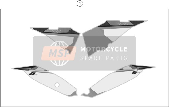 KTM 65 SXS USA 2015 Decalcomania per un 2015 KTM 65 SXS USA