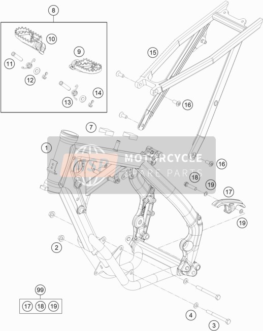 KTM 65 SXS USA 2015 Frame for a 2015 KTM 65 SXS USA