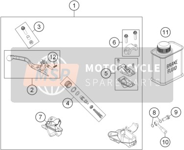 KTM 65 SXS USA 2015 Bremssteuerung vorne für ein 2015 KTM 65 SXS USA