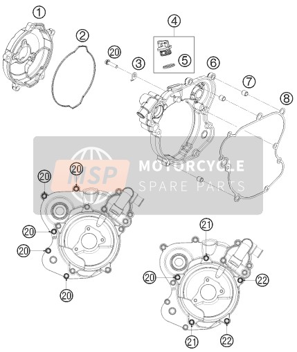 KTM 65 XC Europe 2009 Clutch Cover for a 2009 KTM 65 XC Europe