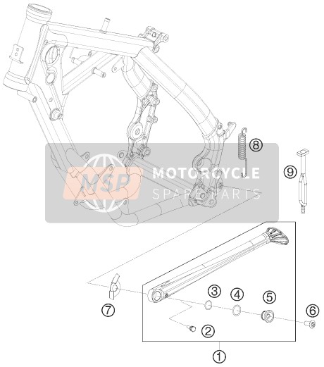 KTM 65 XC Europe 2009 Side / Centre Stand for a 2009 KTM 65 XC Europe